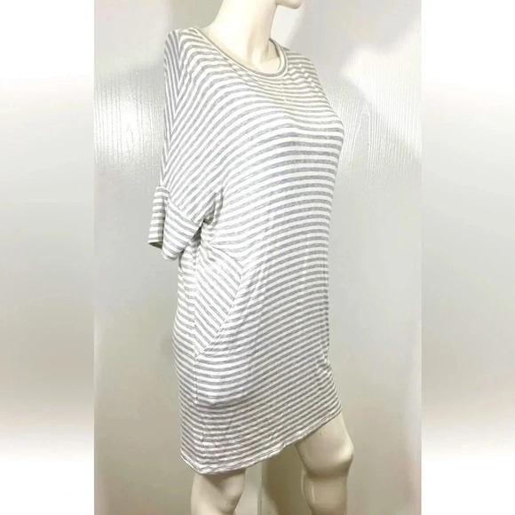 Lou and Grey Striped Short Sleeve Shirt Dress Sz S Rayon - Picture 2 of 6